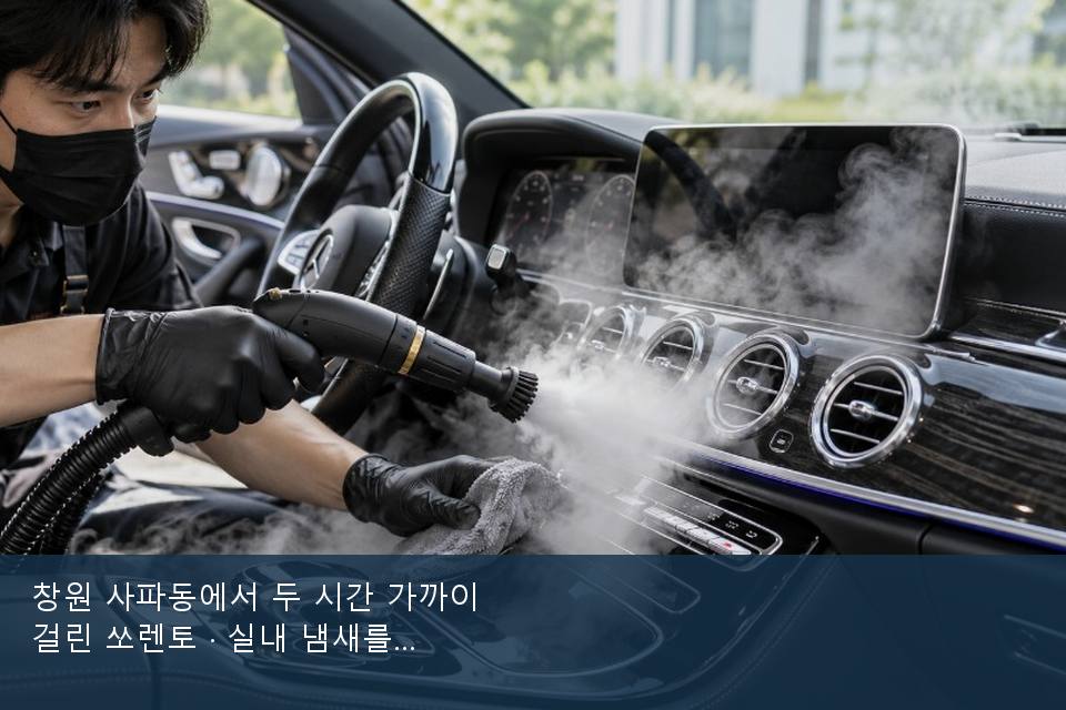 창원 사파동에서 두 시간 가까이 걸린 쏘렌토 · 실내 냄새를 연 기록