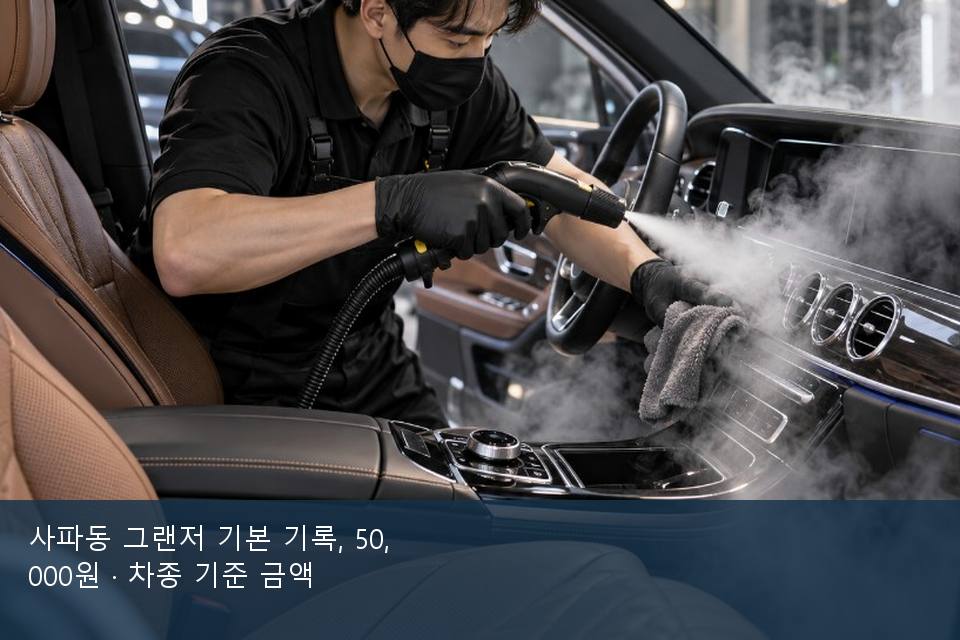 사파동 그랜저 기본 기록, 50,000원 · 차종 기준 금액